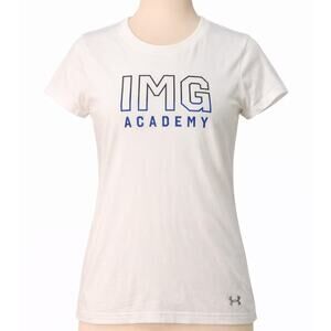 Under Armour IMG Academy Short Sleeve Shirt Womens M White Athletic Tee Logo